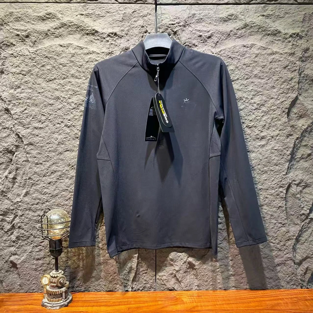 2025落肩袖商务风长袖拉链运动Polo衫户外立领秋冬时尚男款上衣