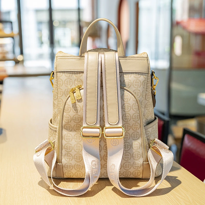 【赠送单肩带】法国轻奢双肩包女新款时尚登山包防盗大容量旅行背包