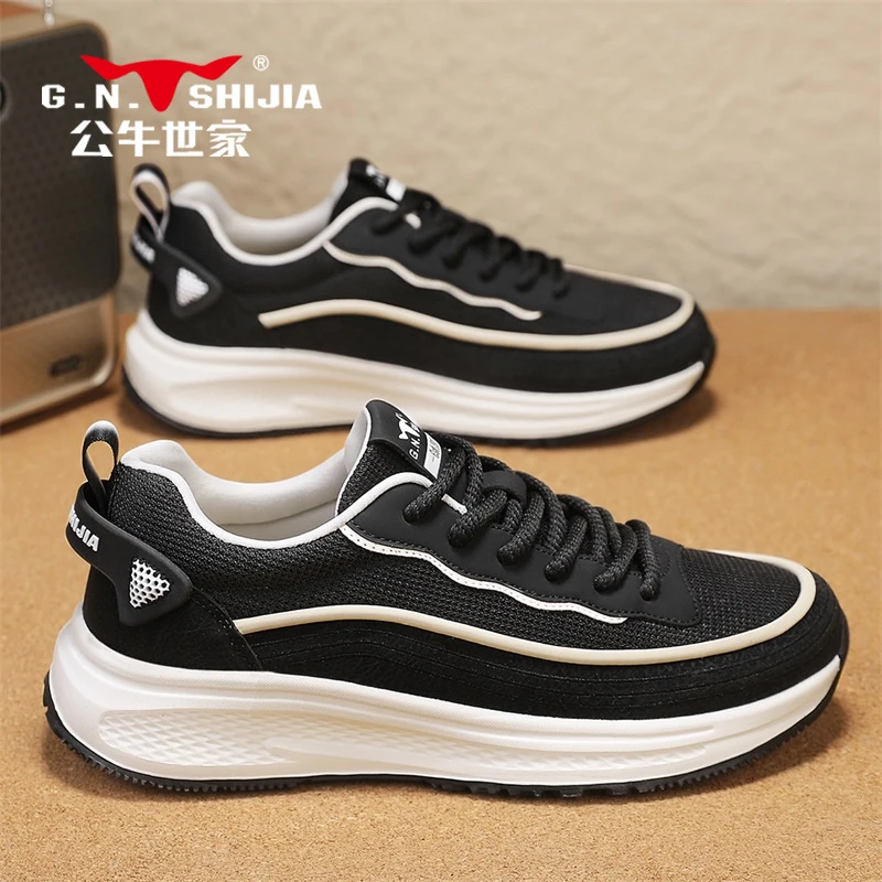 公牛世家鞋子男款夏季潮鞋防滑男生鞋子休闲运动鞋透气防臭跑步鞋