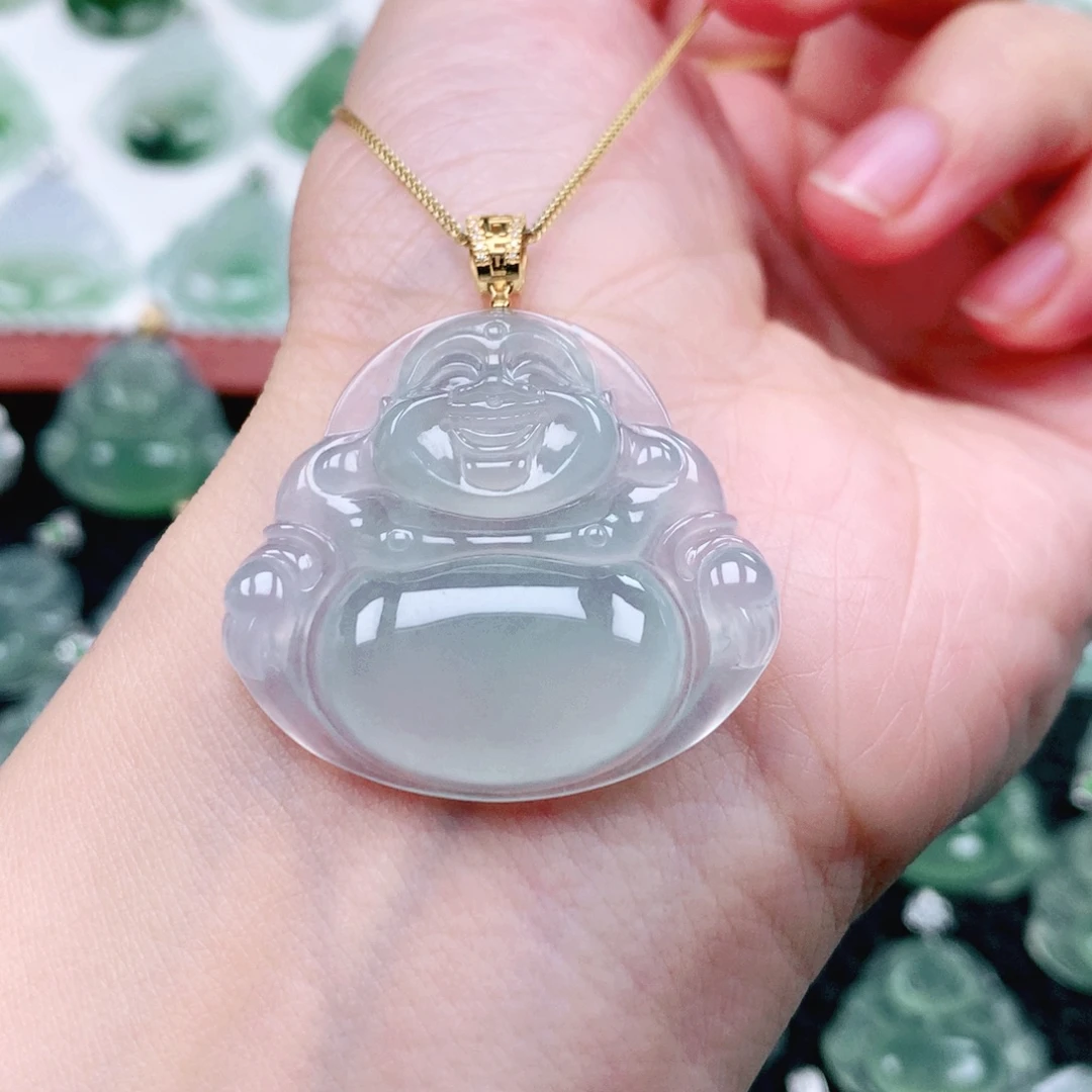 吊坠(不含链)18K金镶嵌翡翠