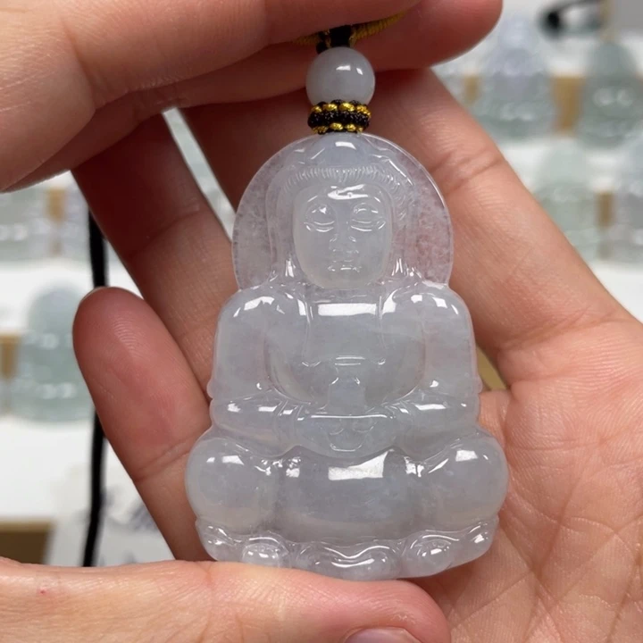 翡翠未镶嵌颈饰天然缅甸翡翠A货观音78号