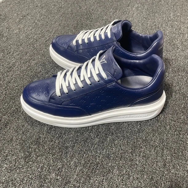 99新 LouisVuitton/路易威登 蓝色满印25款板鞋43码99新公价13999