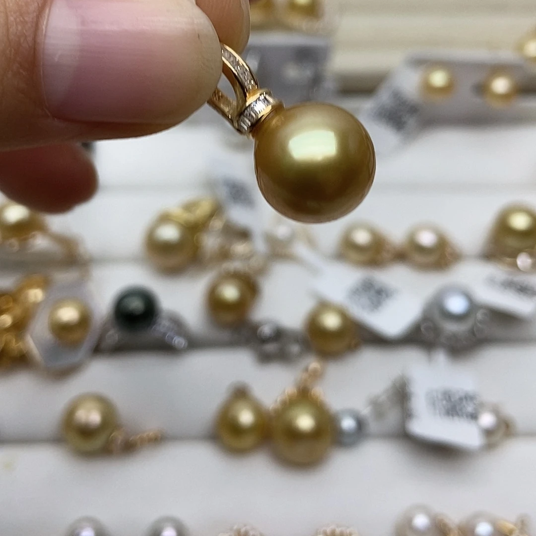 吊坠(不含链)银S925镶嵌海水珍珠D0055