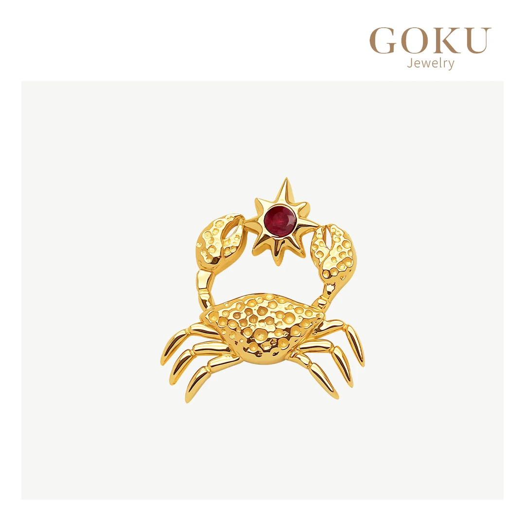 GOKU「星座」18K金耳钉女巨蟹座耳坠12星座时尚简约设计师耳饰