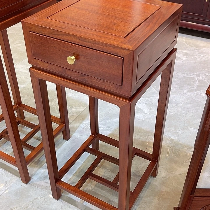 花梨木类成套家具用****5带抽花架38x 38 x 88