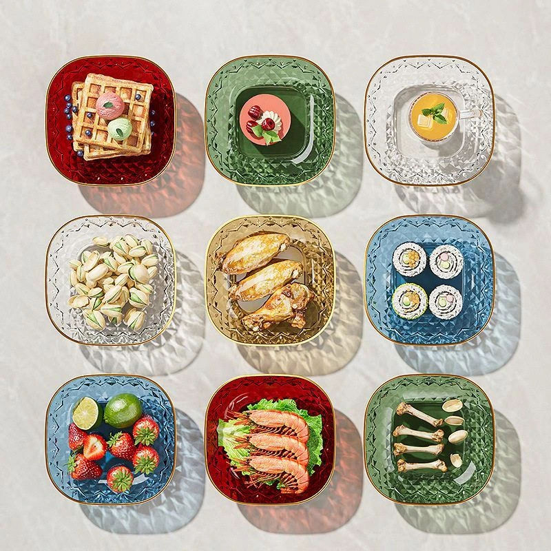 新款PET吐骨碟家用轻奢风水果碟桌面餐桌垃圾吐骨小吃瓜子零食碟