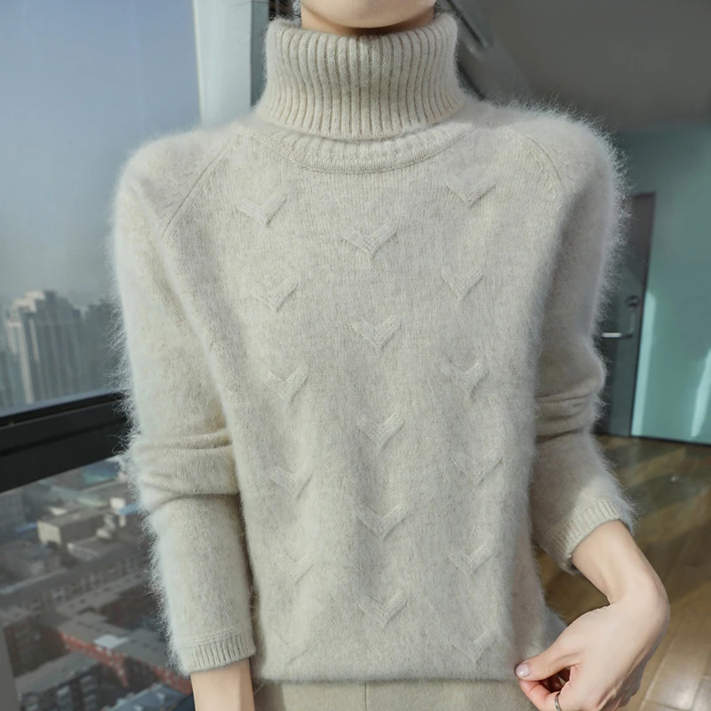 2025秋冬羊毛百搭时尚简约堆堆高领厚领针织衫DBR060