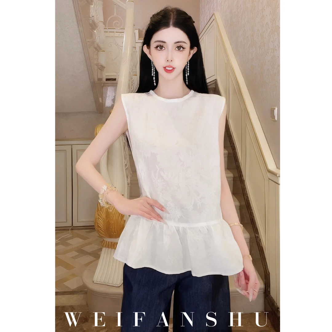 WEIFANSHU/魏凡舒【醉云词】夏季新款气质收腰显瘦百搭新中式上衣