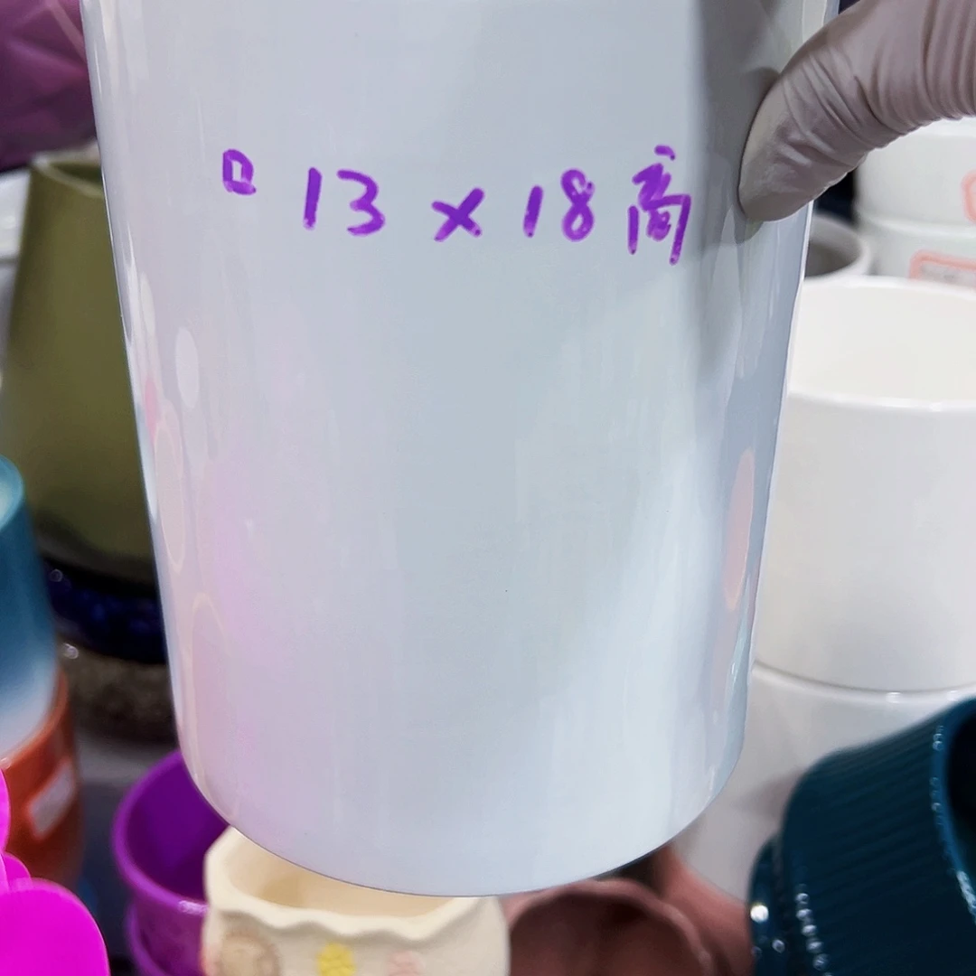 有孔，外贸尾单陶瓷花盆凑单12米包邮