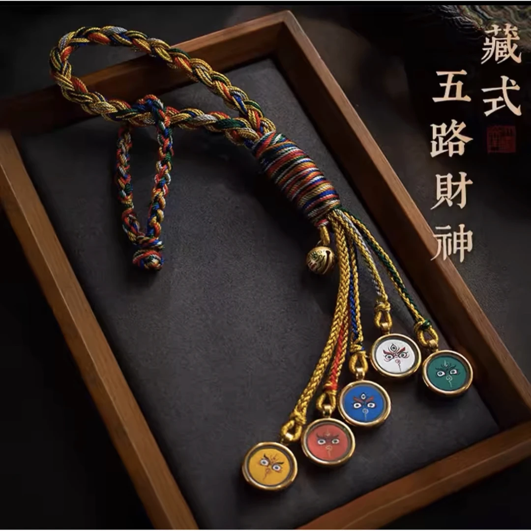 【藏拉色波】南宫北苑｜五路财神唐卡车挂