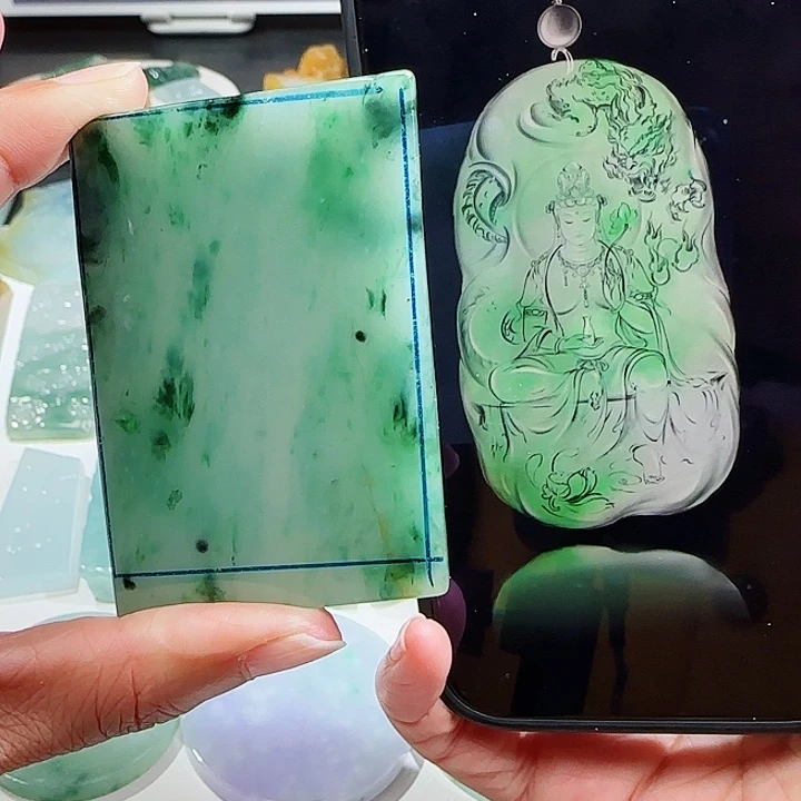 定制翡翠未镶嵌翡翠挂件