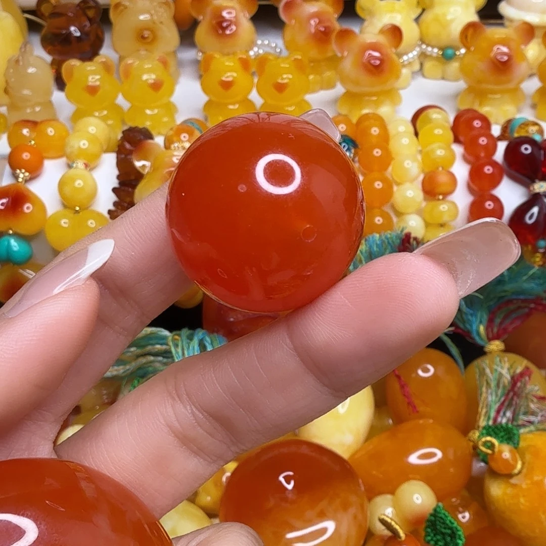 张***墩非金属圆珠30蜜糖红红