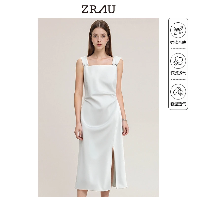 ZRAU夏季新款高级感气质无袖背心收腰连衣裙Z1242L0042