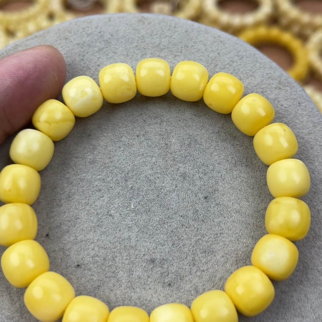 蜜蜡未镶嵌手串纯天然俄料奶黄10.5腕口17+