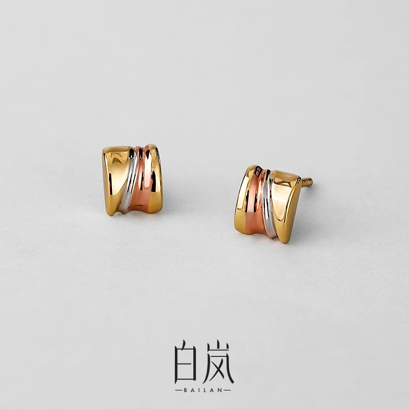 925银耳饰 【双11新品】三色丹岩耳钉复古小众混搭轻奢简约ED4822