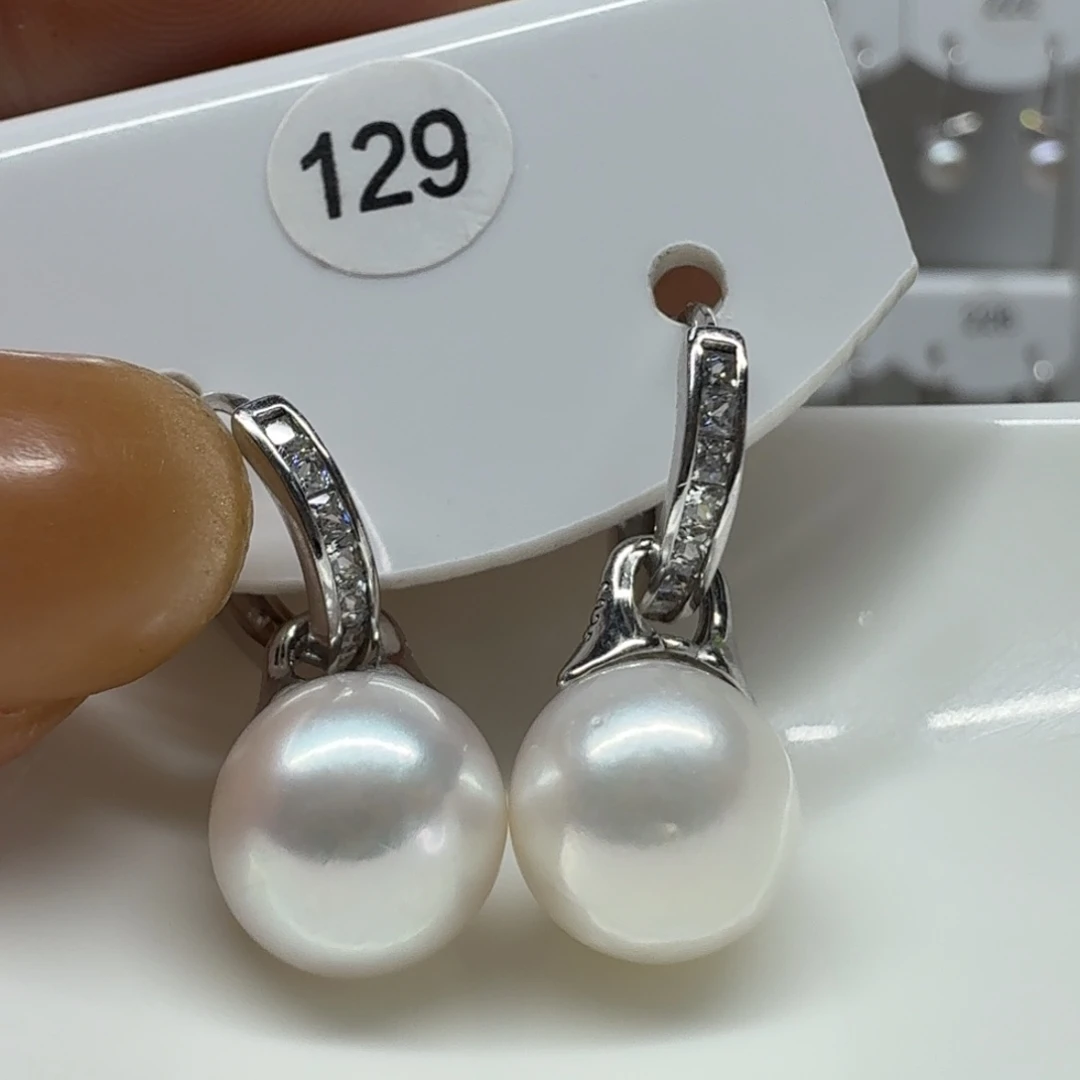 妤***耳饰银S925镶嵌淡水珍珠珍珠