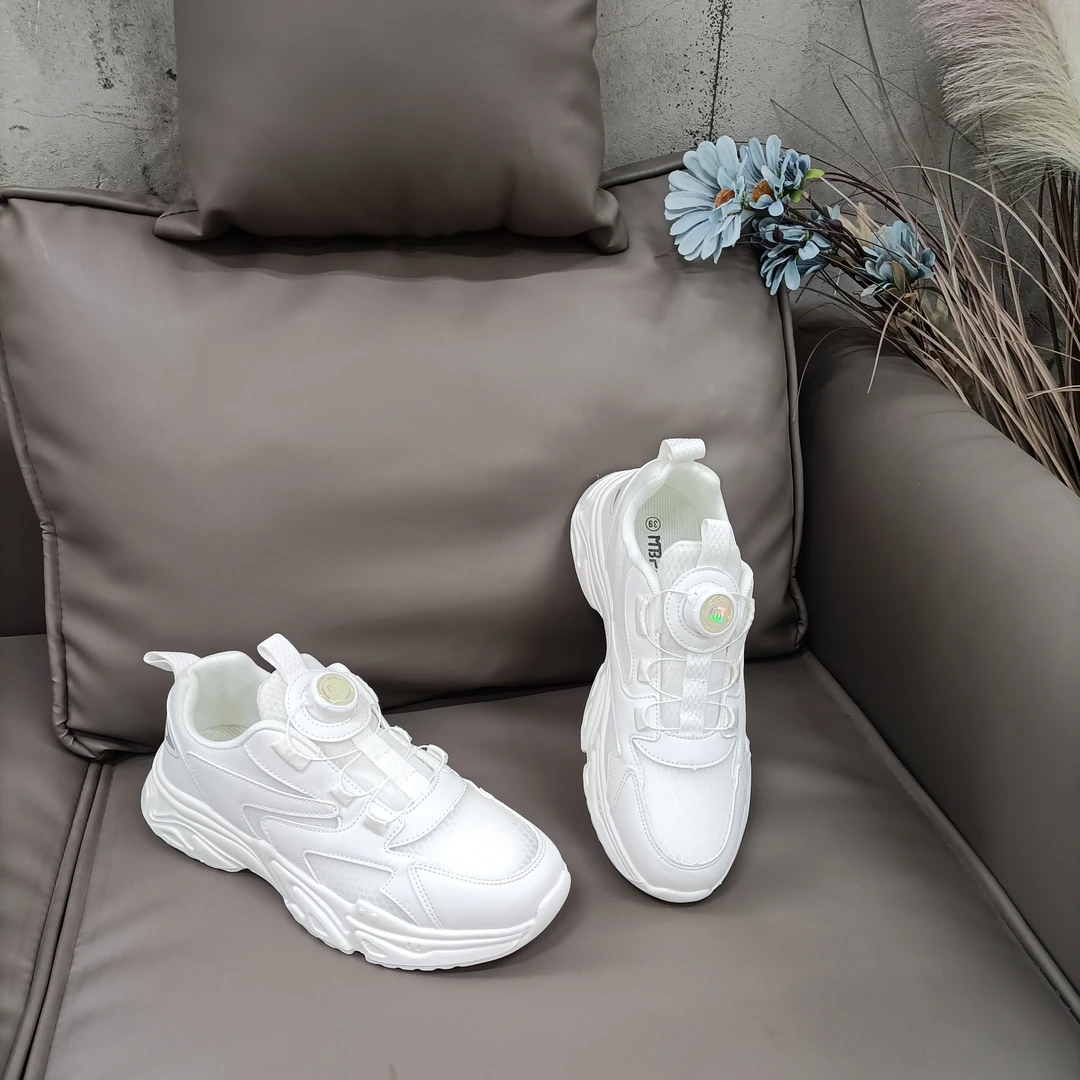 B8   23001儿童春秋新款舒适百搭冰丝透网白运动鞋