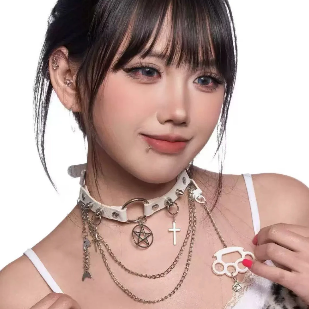 为亚而生G3s 「危险派对」原创手工亚文化朋克铆钉y2k四色项圈