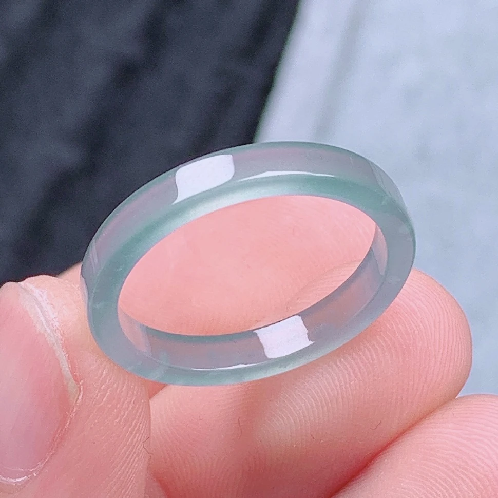 天然翡翠A货老坑冰种起胶晴底方戒指指环20号圈口内径19mm$87