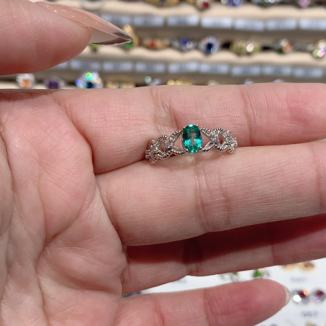 托帕石戒指银S925镶嵌