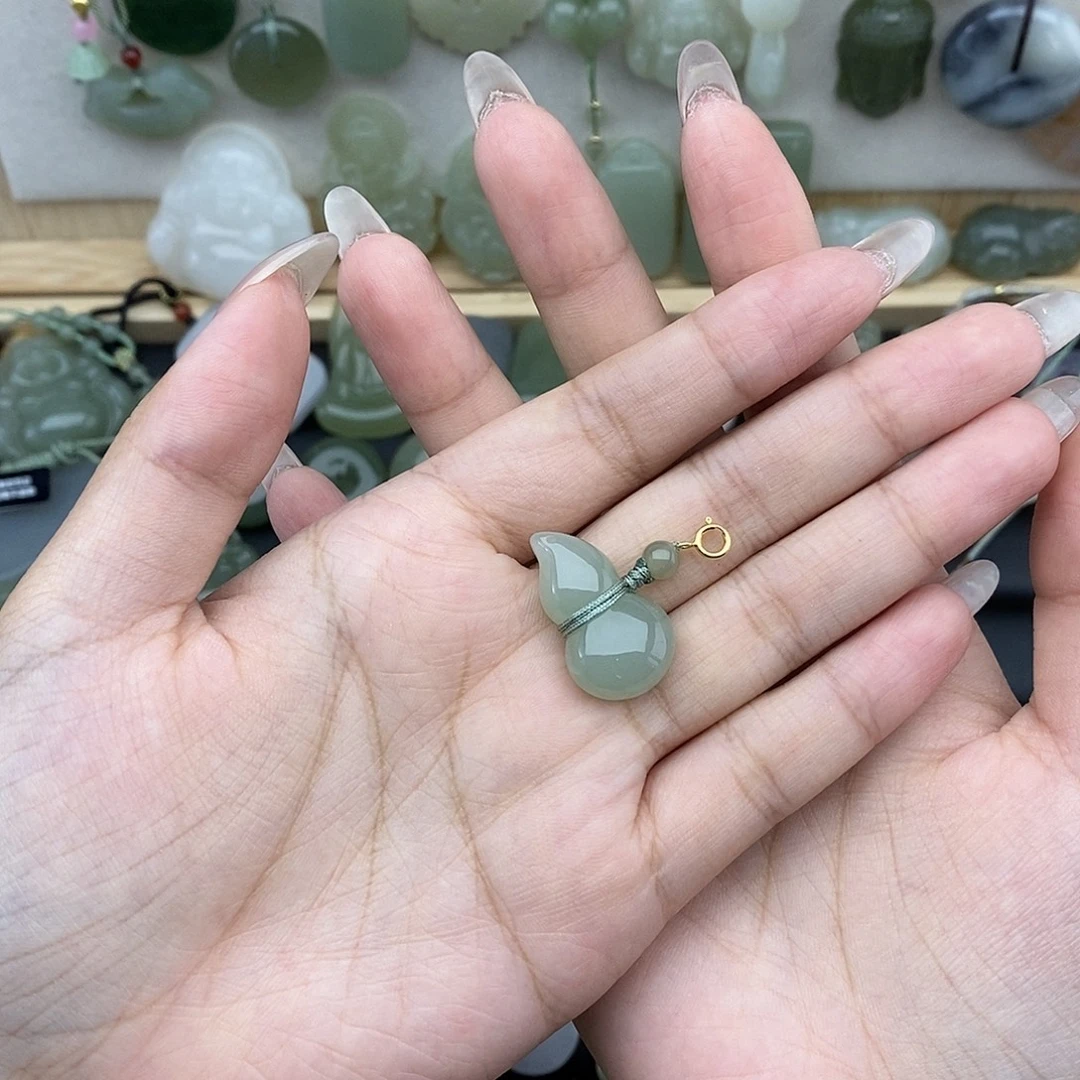 和田玉银S925镶嵌吊坠(不含链)