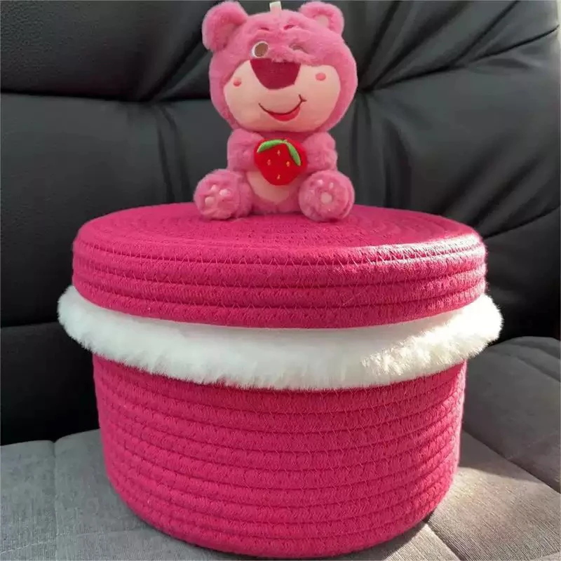 见详情收纳卡通萌趣编织收纳筐车载置物ins风韩系