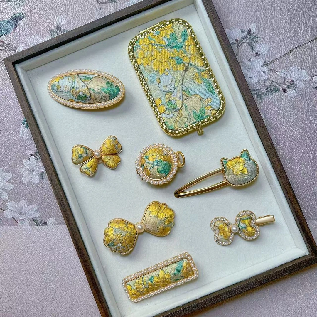 桂花仙子陆美英宋锦发饰非遗手工汉服配饰发夹头饰新中式文创复古