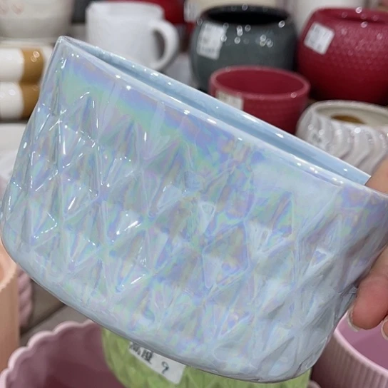 多肉绿植陶瓷花盆9.9包邮，有孔