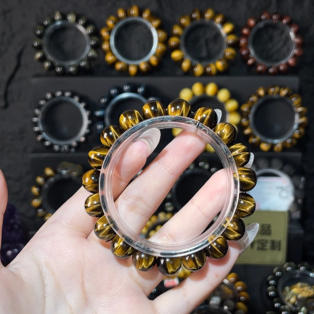 木变石未镶嵌手链10m闪电纹黄虎眼手串