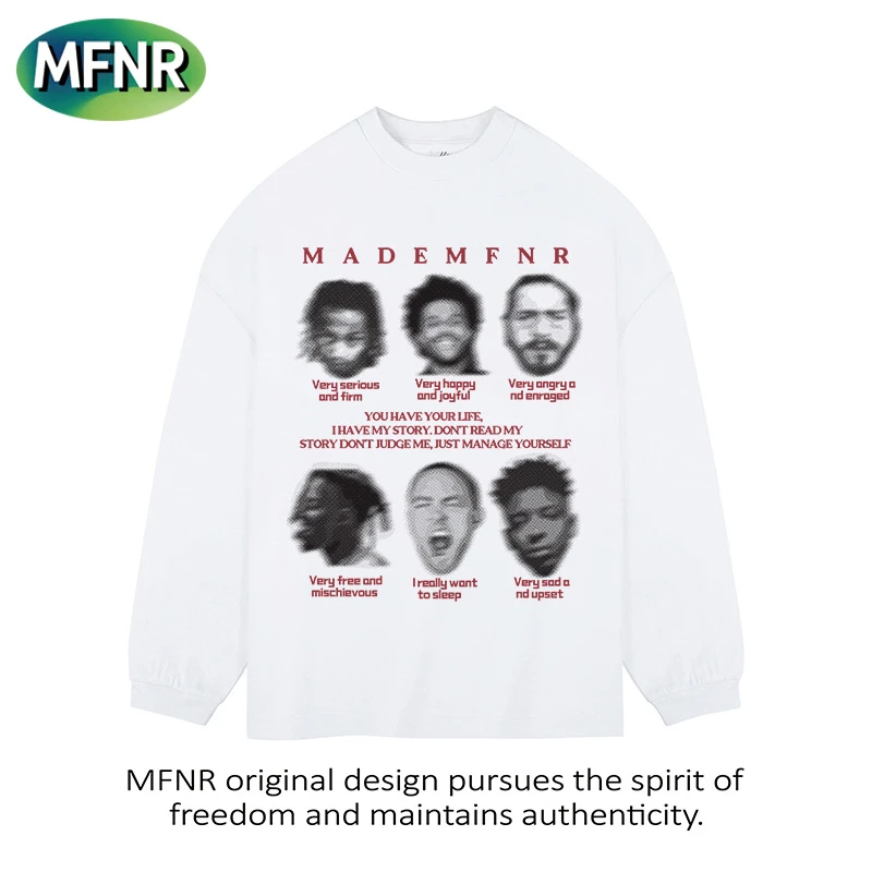 高街美式设计感重磅纯棉印花长袖男女小众百搭秋季打底T恤上衣潮