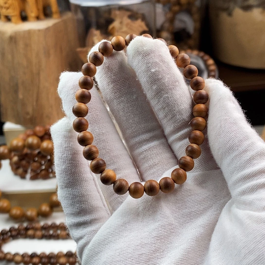 檀香木手串/手链横纹黑肉老山檀香06微微瑕福利款