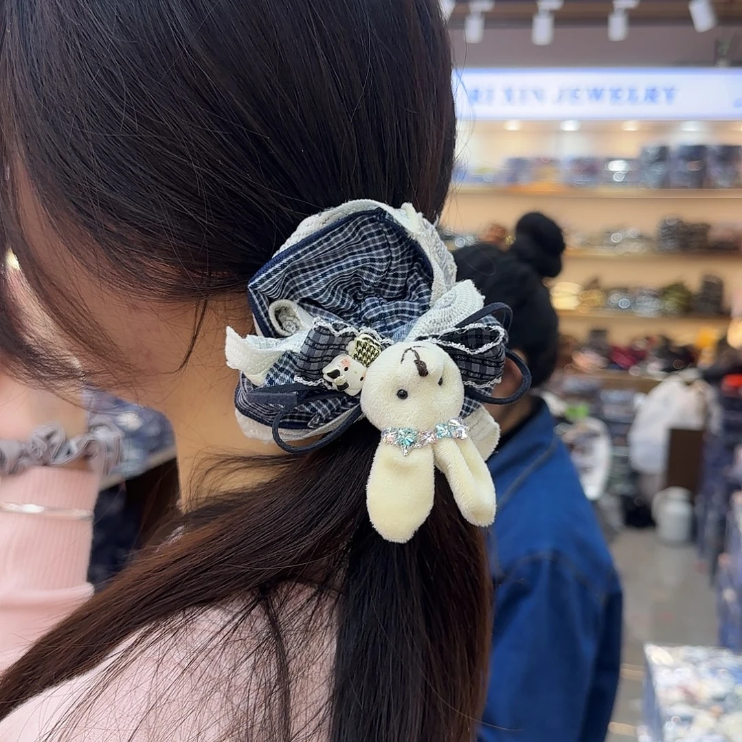 三醋酯纤维蓝格兔发圈-34