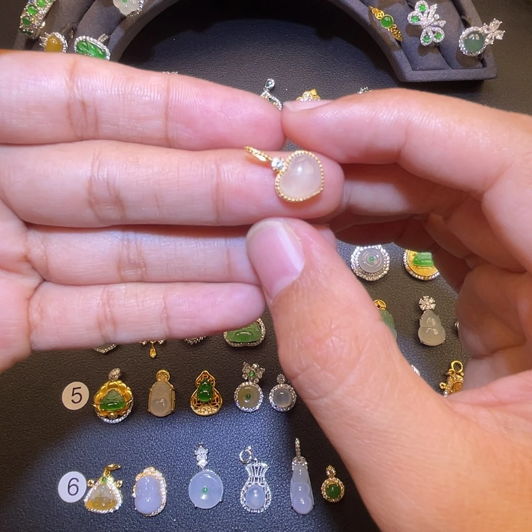 翡翠银S925镶嵌吊坠(不含链)