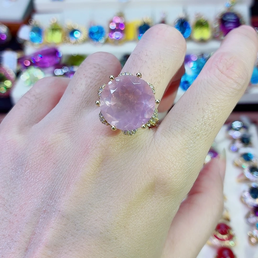 芙蓉石颈饰银S925镶嵌