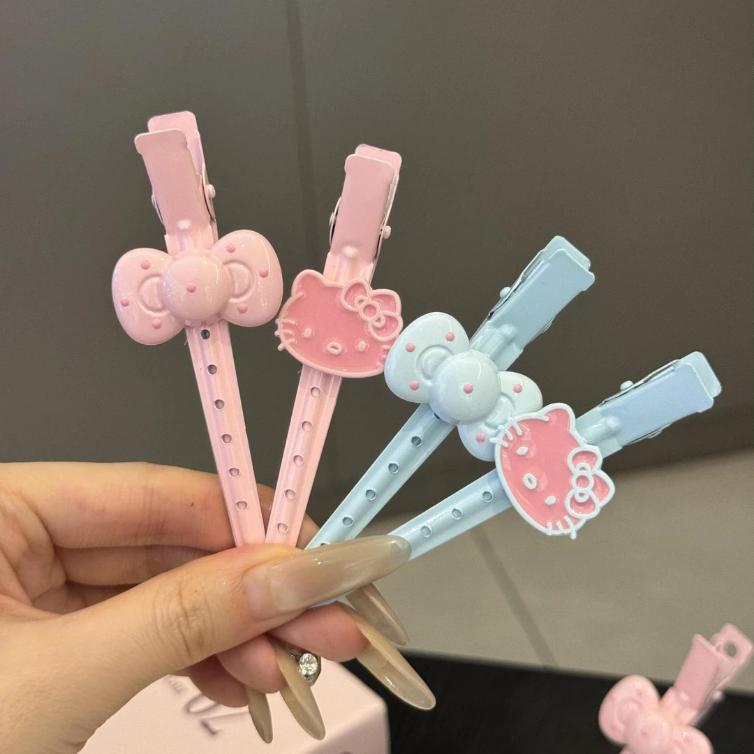 甜美Kitty长夹侧边夹蝴蝶结日系可爱高颜值少女鸭嘴夹发夹发饰