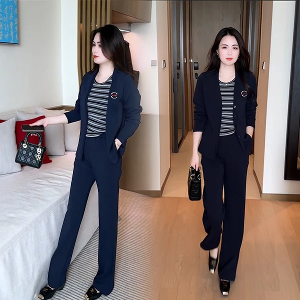 2025秋季新款休闲时尚穿搭气质洋气收腰显瘦不挑人长袖套装113