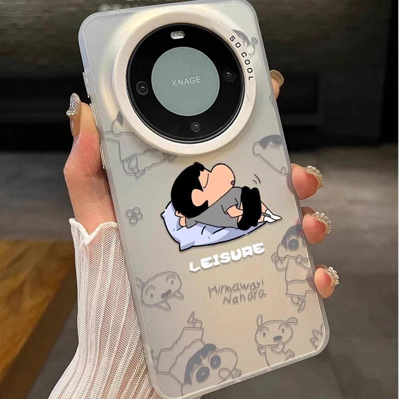 慵懒蜡笔小新适用华为mate70手机壳可爱Pura70Ultra保护壳情侣70p