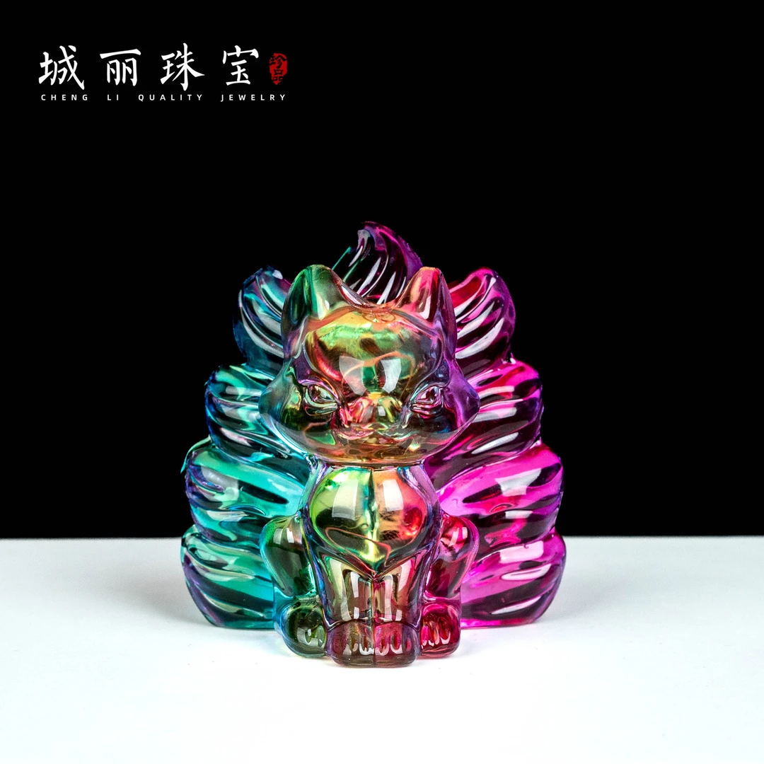 【城丽】琉璃凤九摆件/个FL-3132