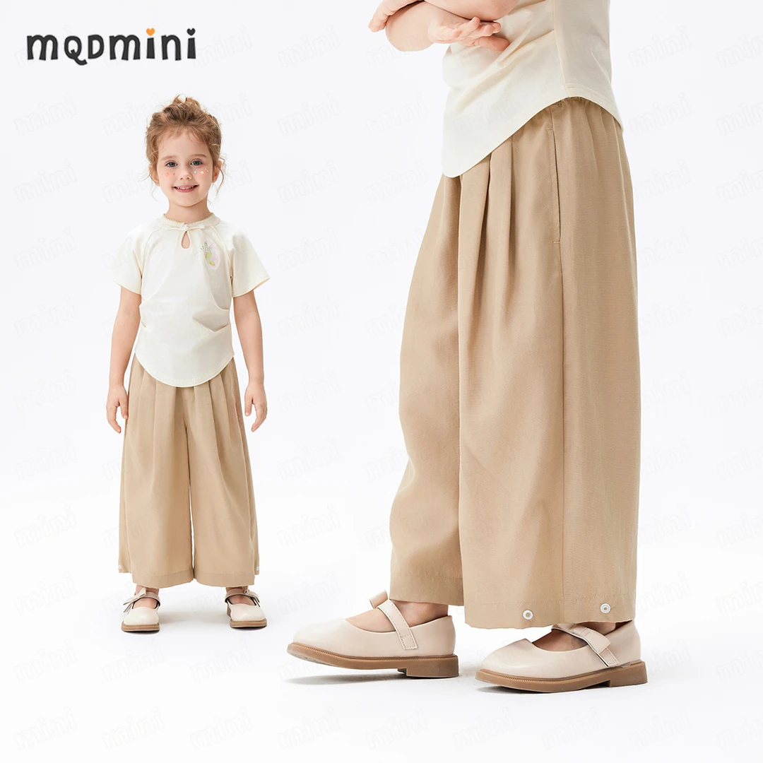 MQDMINI童装女童长裤2025夏季新款中小童宽松有型阔腿裤休闲百搭