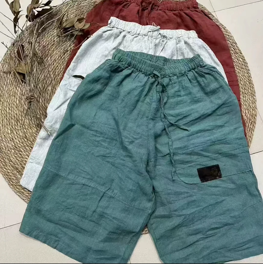 亚麻炒色短裤（裤长75腰围3尺2）