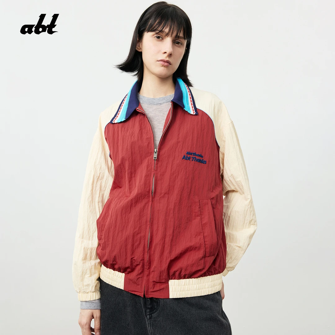 abt25秋季新款拼接彩色翻领外套美式复古男女同款abt507L03CF1059