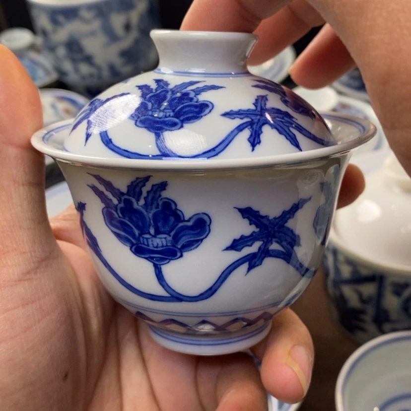 【闪购商品】景德镇青花瓷盖碗