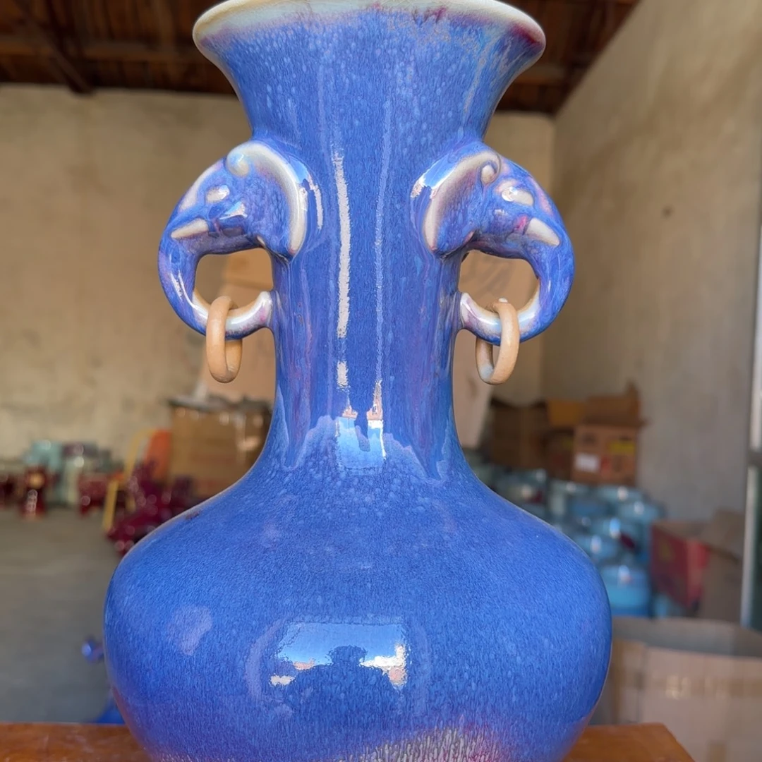 摆件瓷郑家钧窑微瑕