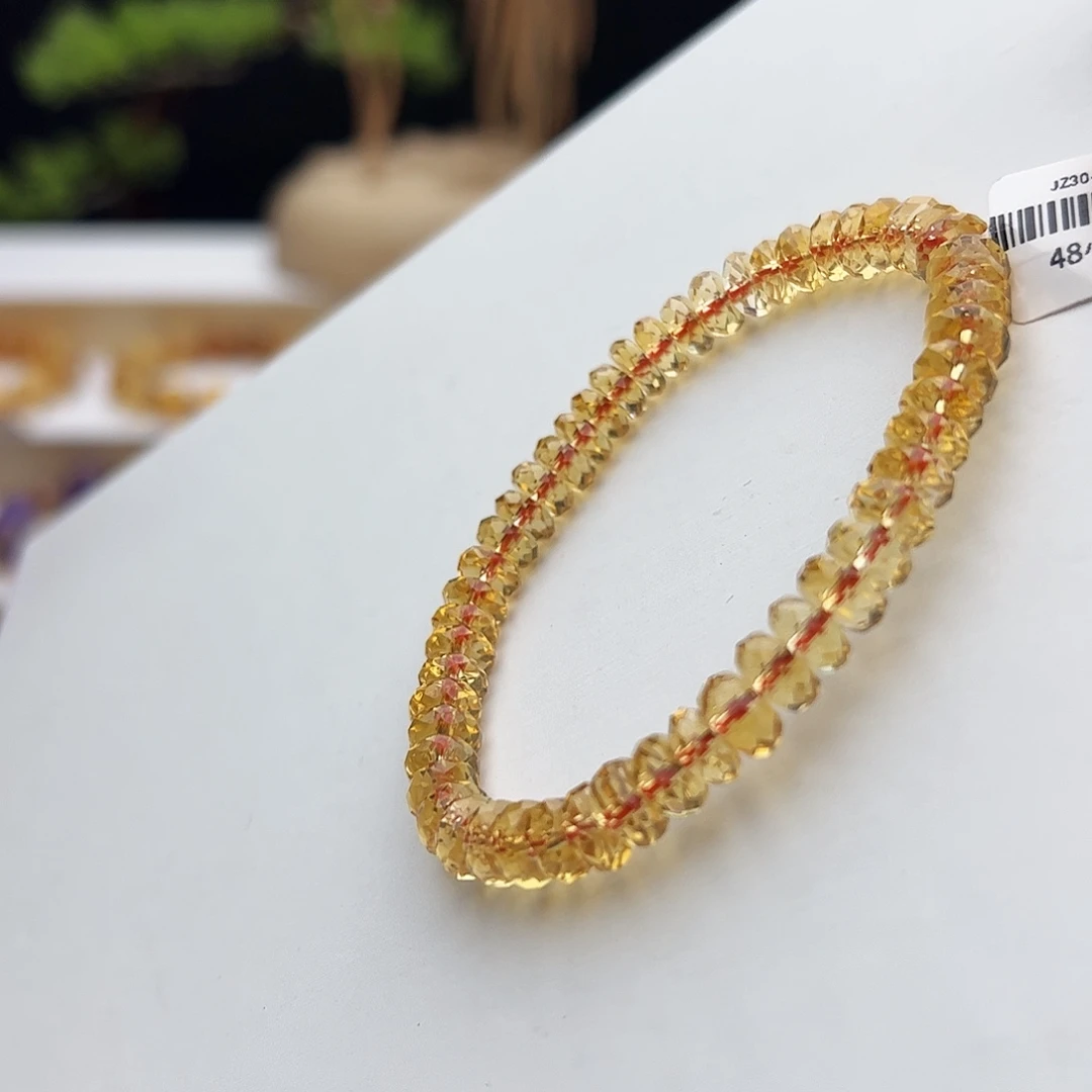 水晶未镶嵌手链黄水晶6.8mm12.73