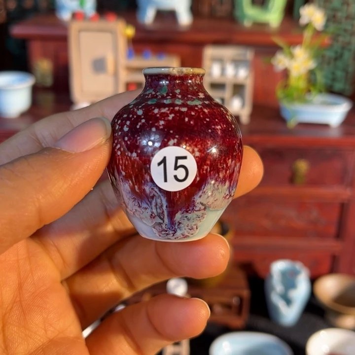 摆件微陶老王迷你花瓶