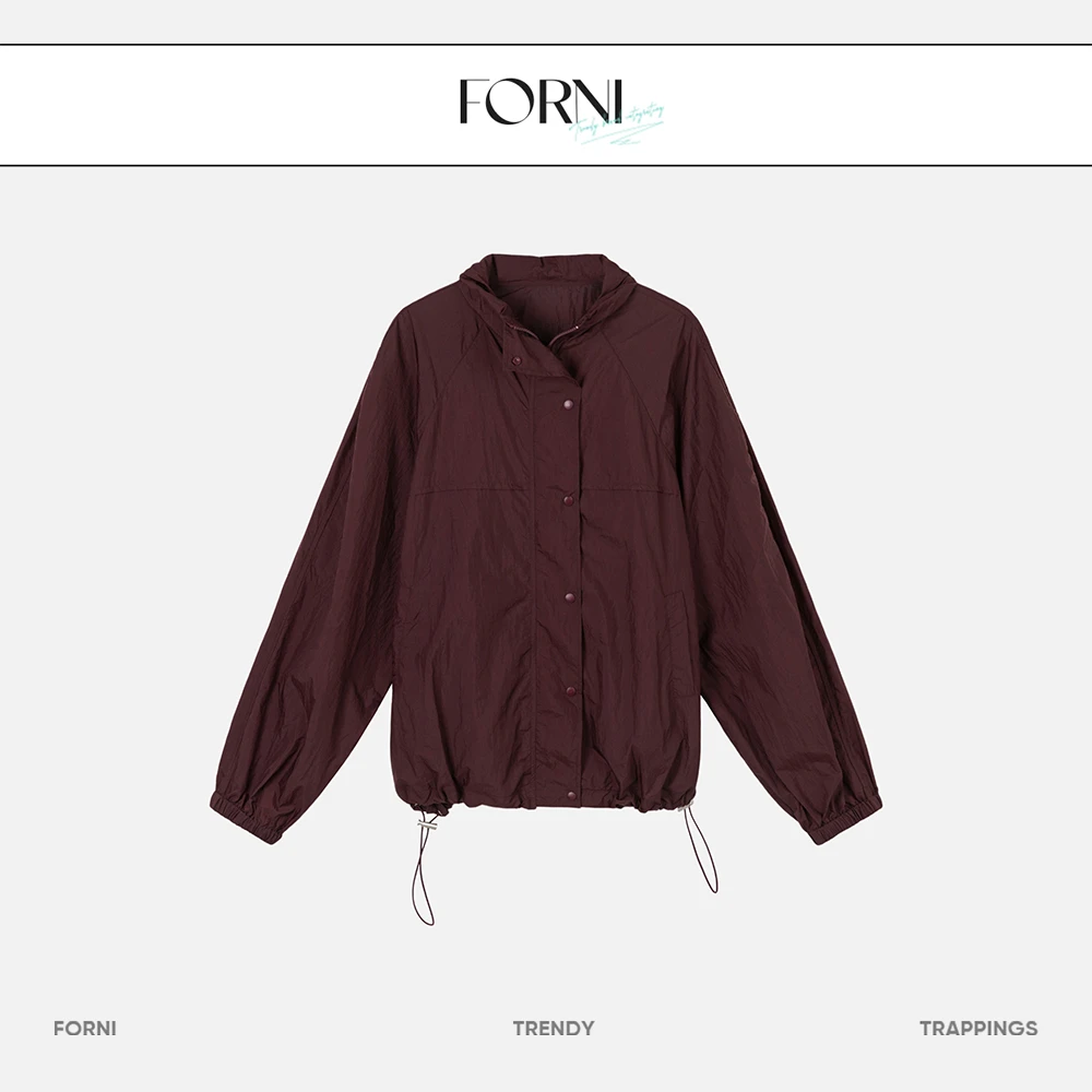 FORNI x YOYO 有风眠谷 薄款抽绳外套长袖时尚纯色设计师