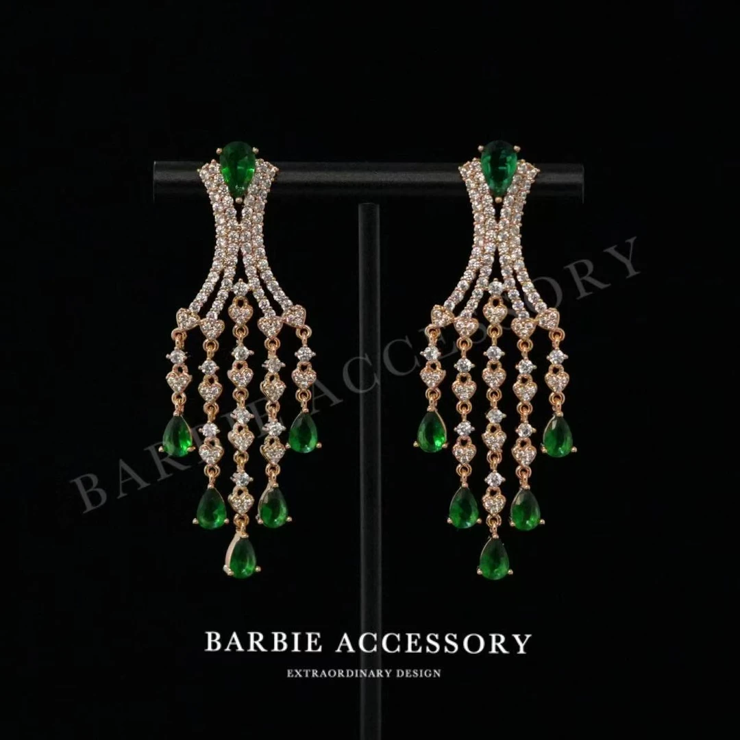 铜合金合成锆石耳饰 【闪落极星】法式既视设计款高级感绝美耳环