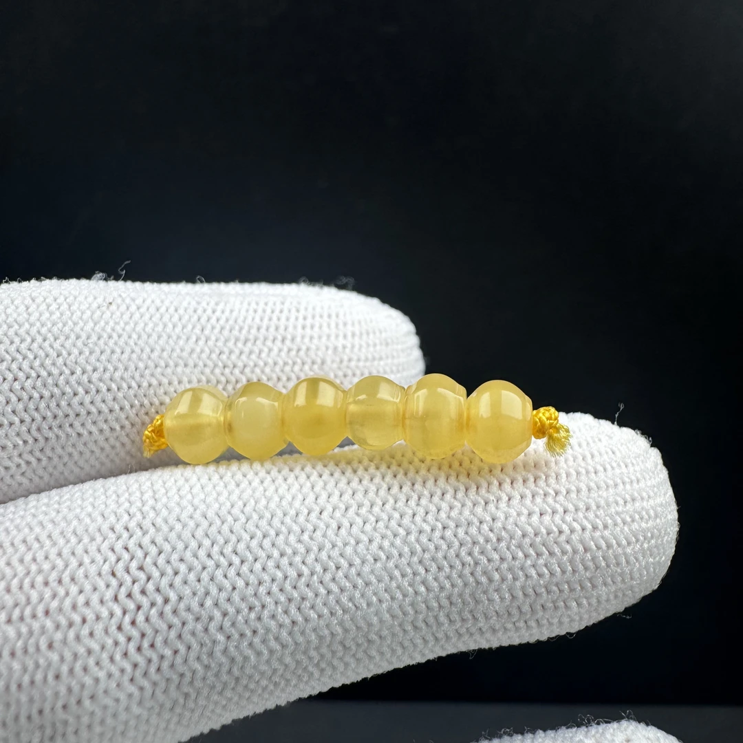 K4054天然原矿蜜蜡 隔珠6.3mm支持复检假一罚十