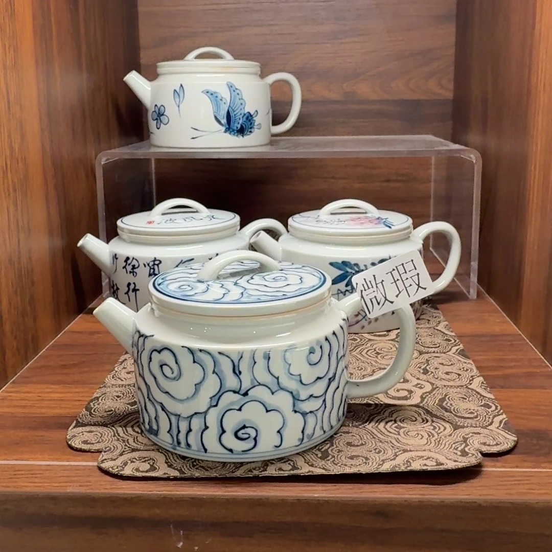 釉下手绘茶具微瑕