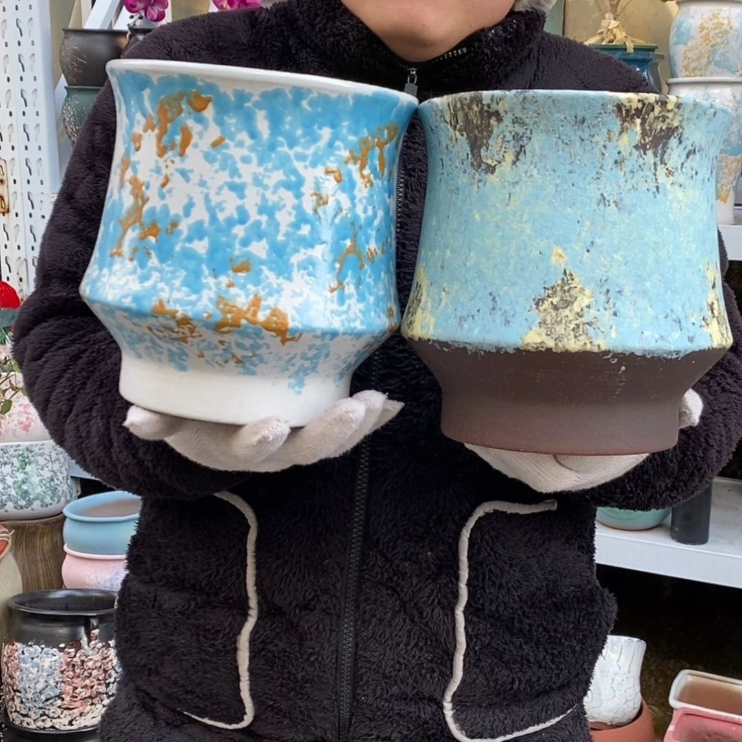 紫砂花盆口20高21福利俩个